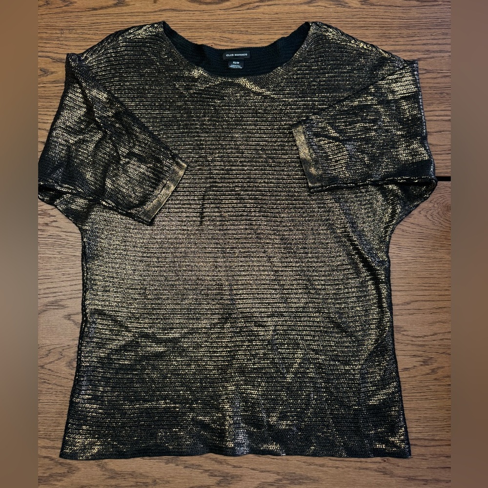 Club Monaco Gold Shimmer Party Blouse